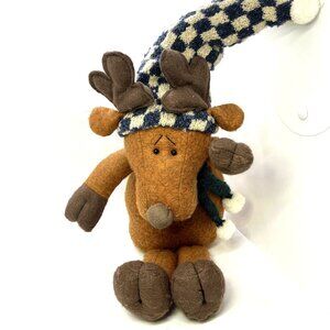 Northern Lights Moose Weighted Plush Shelf Sitter By Damscan Vintage